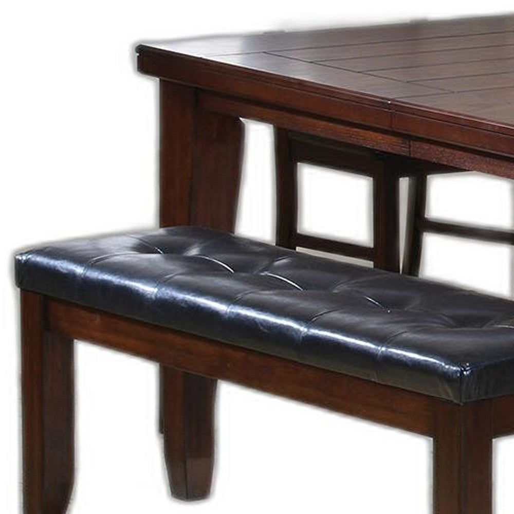 48" Dark Brown Rectangular Solid Manufactured Wood Dining Table