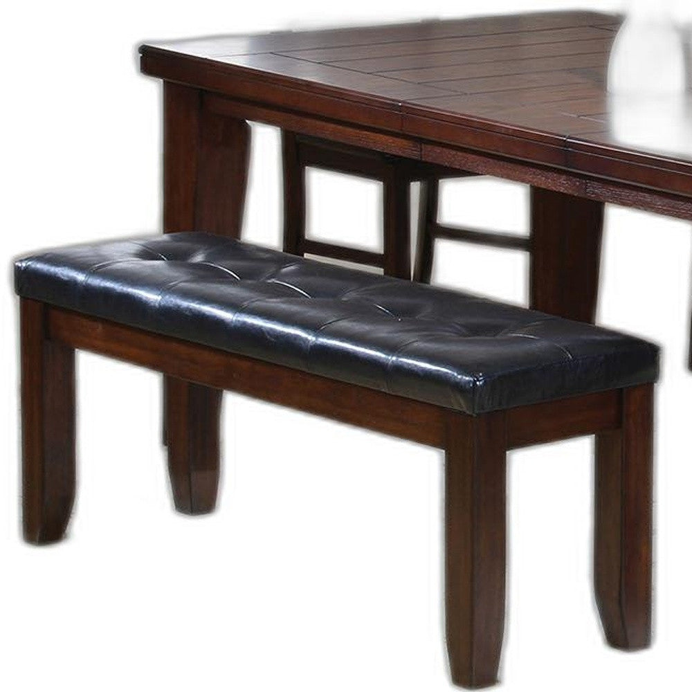 48" Dark Brown Rectangular Solid Manufactured Wood Dining Table