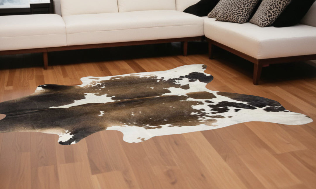 Black And White Cowhide Animal Print Area Rug