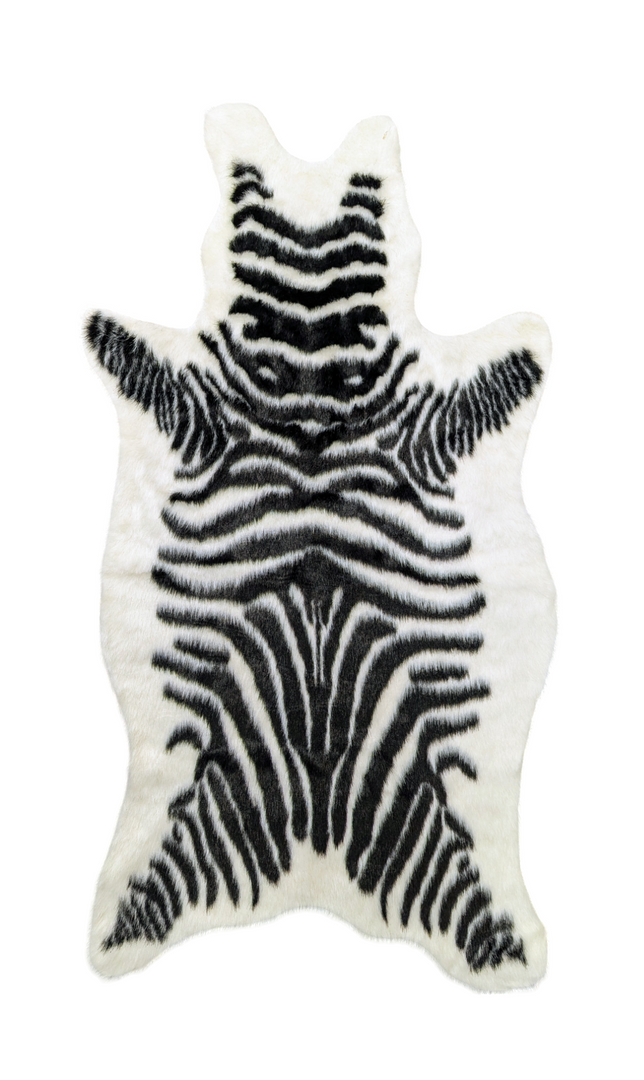 2' X 3' Black and White Zebra Print Area Rug