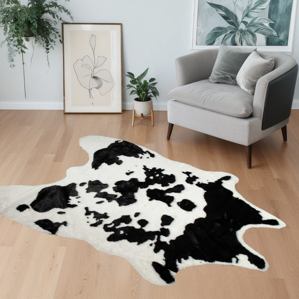 Brown And White Animal Print Area Rug