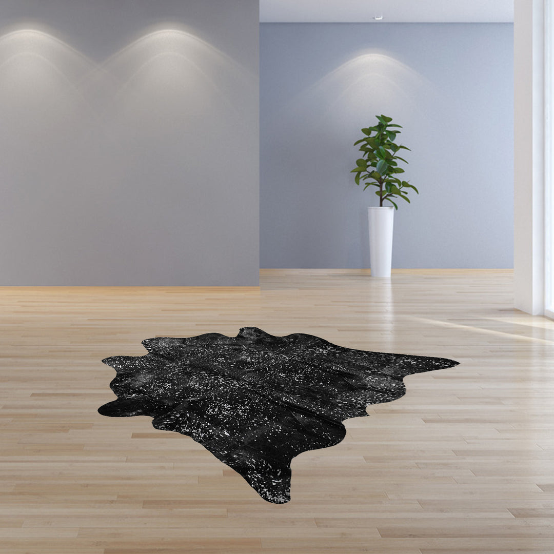 6' X 7'  Natural And Gold Genuine Cowhide Area Rug