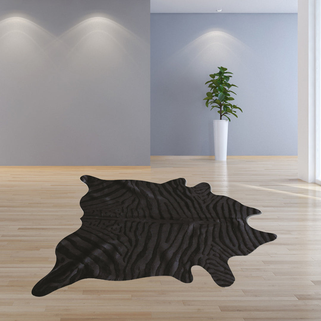 Black And White Cowhide Animal Print Area Rug