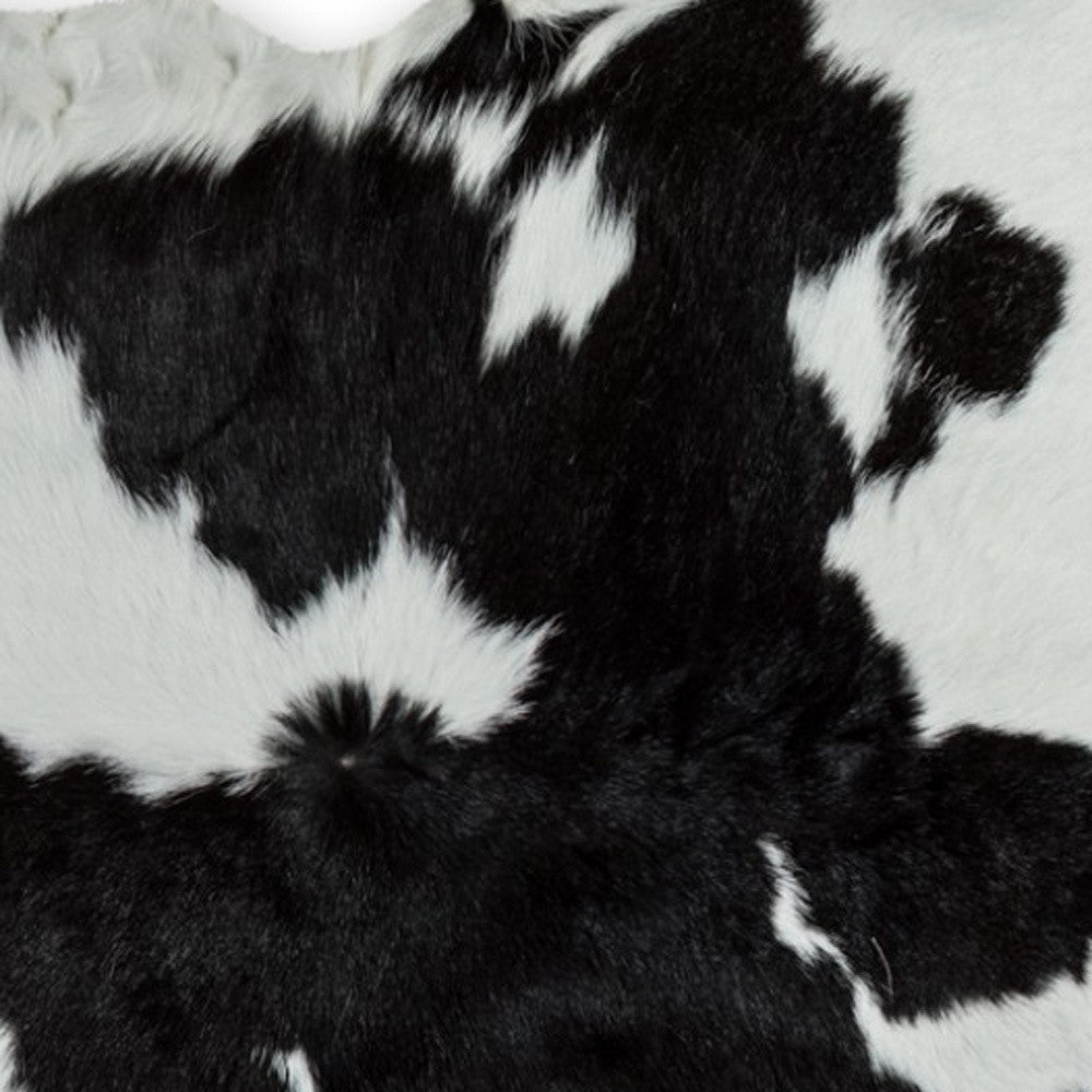 2' X 3' Black and White Cowhide Hand Woven Area Rug