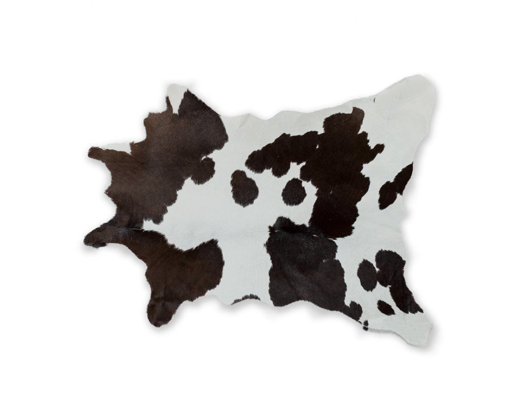 2' X 3' Black and White Cowhide Hand Woven Area Rug