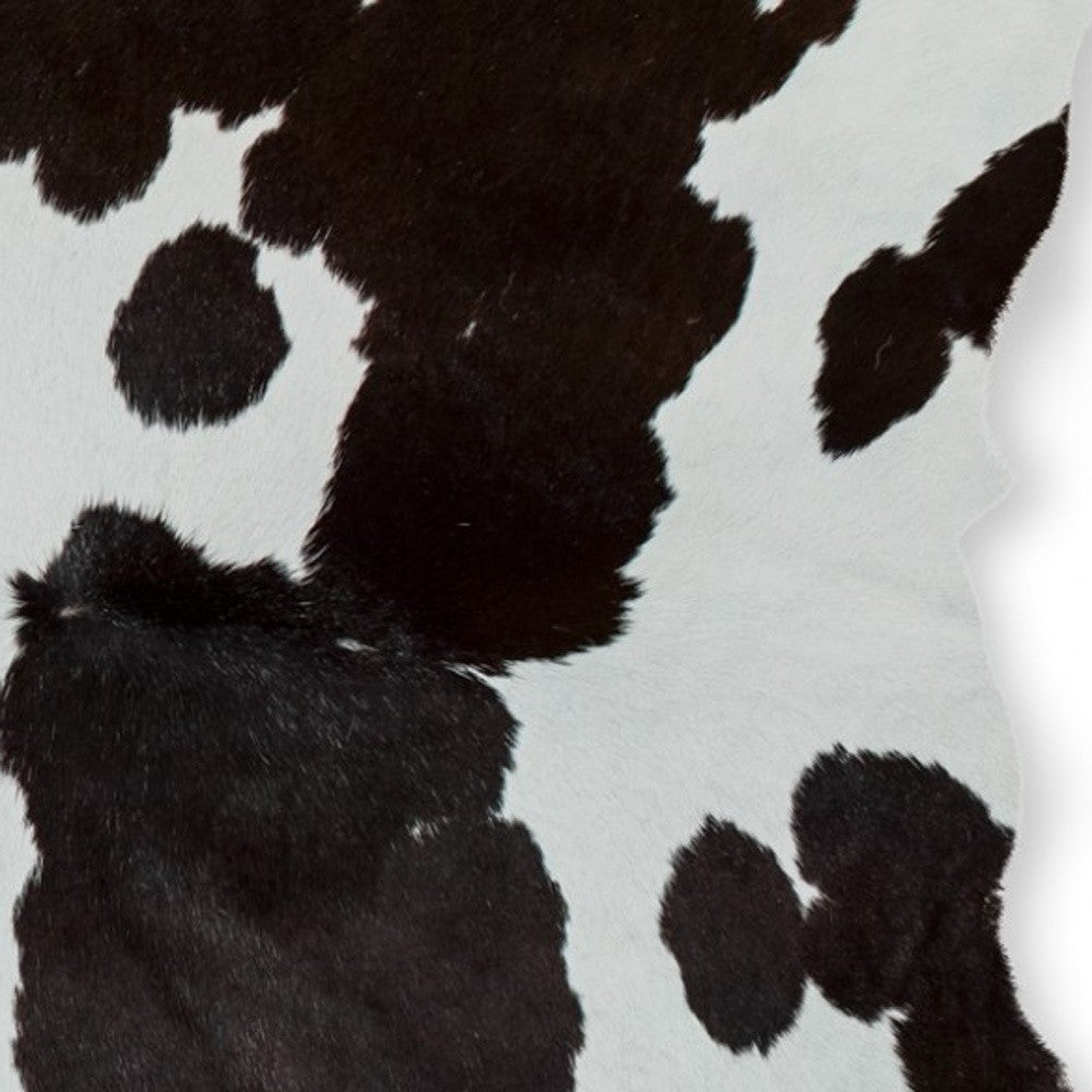 2' X 3' Black and White Cowhide Hand Woven Area Rug