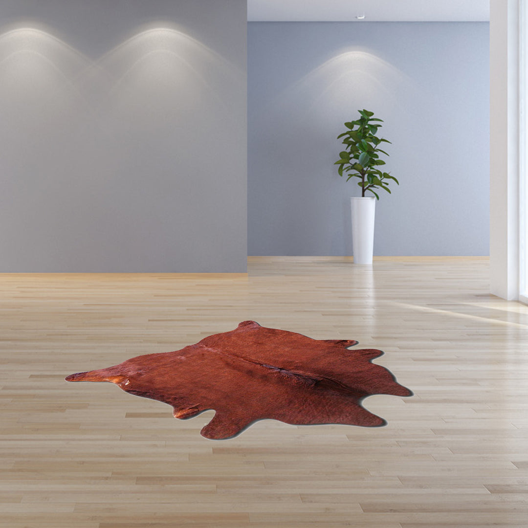 60" X 84" Chocolate And Gold Cowhide - Area Rug