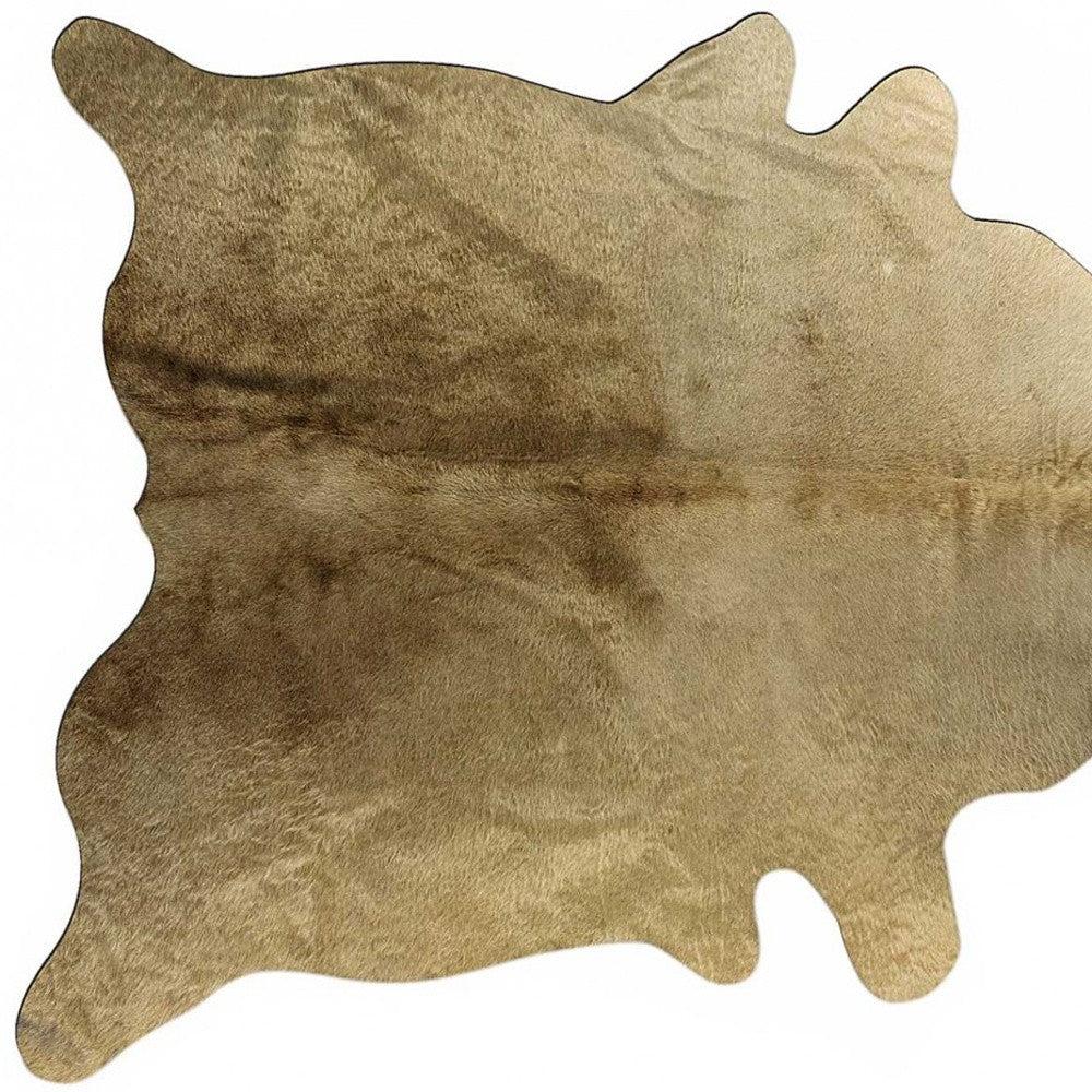 60" X 84" Chocolate And Gold Cowhide - Area Rug