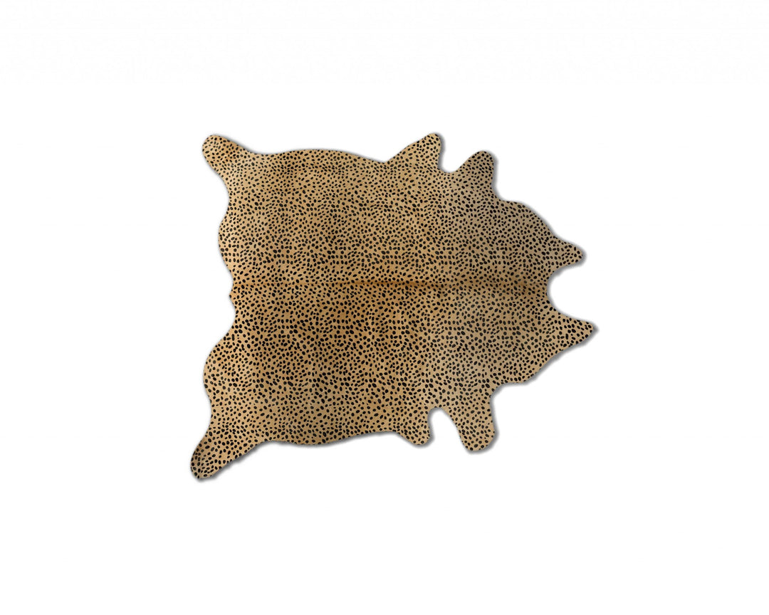 60" X 84" Chocolate And Gold Cowhide - Area Rug