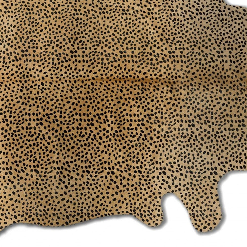 60" X 84" Chocolate And Gold Cowhide - Area Rug