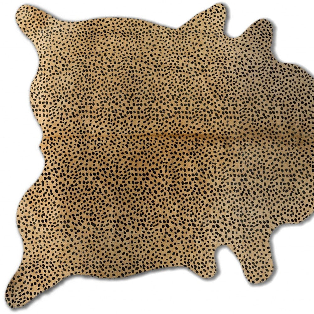 60" X 84" Chocolate And Gold Cowhide - Area Rug