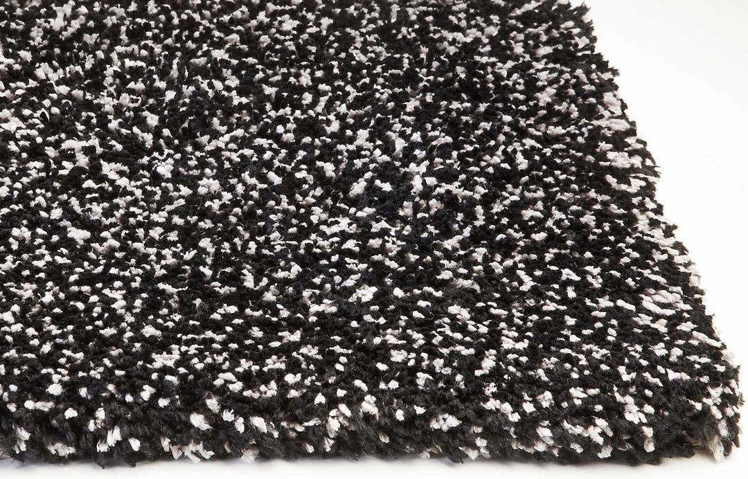 8' Black Heather Round Indoor Shag Rug