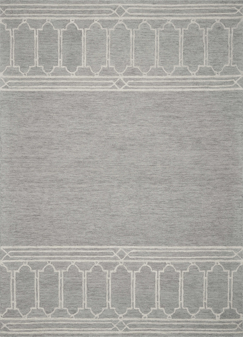 8' X 10'  Wool Grey Area Rug