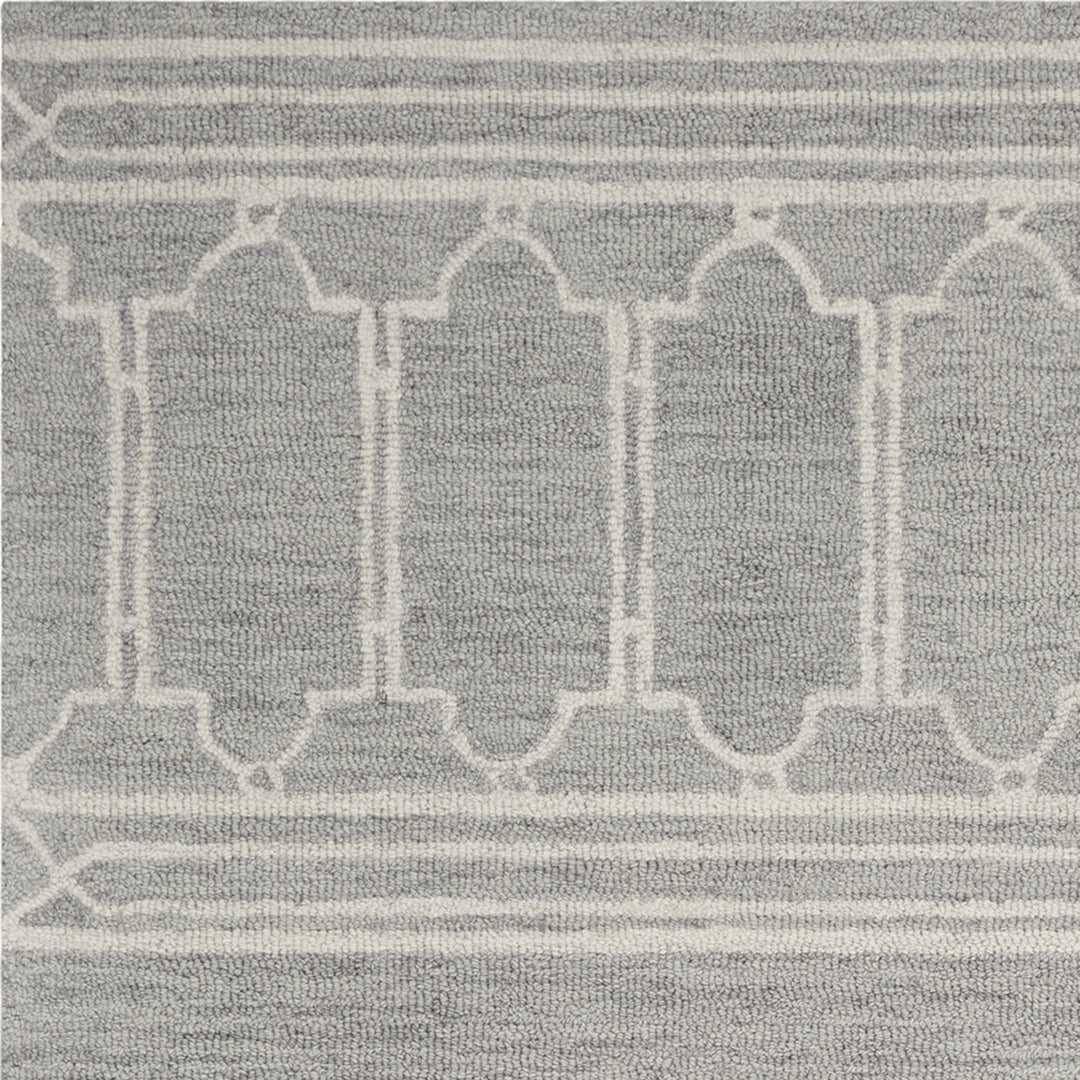 8' X 10'  Wool Grey Area Rug