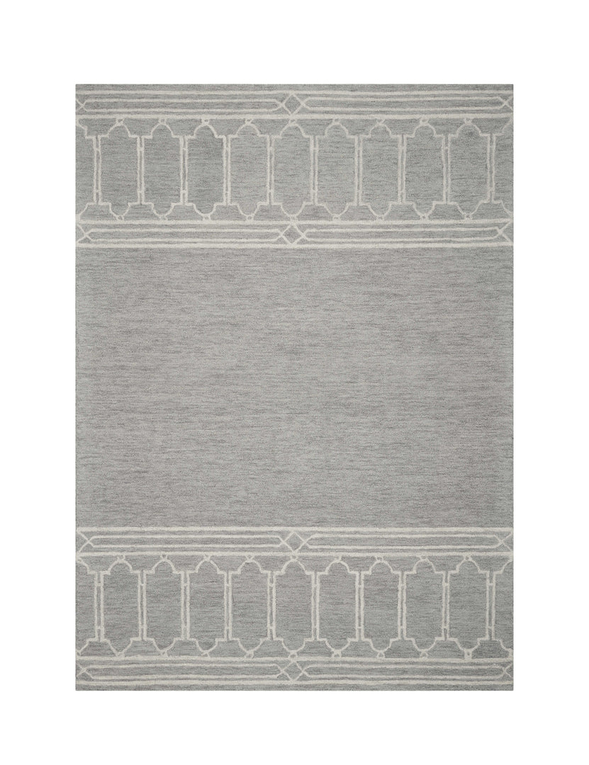 8' X 10'  Wool Grey Area Rug