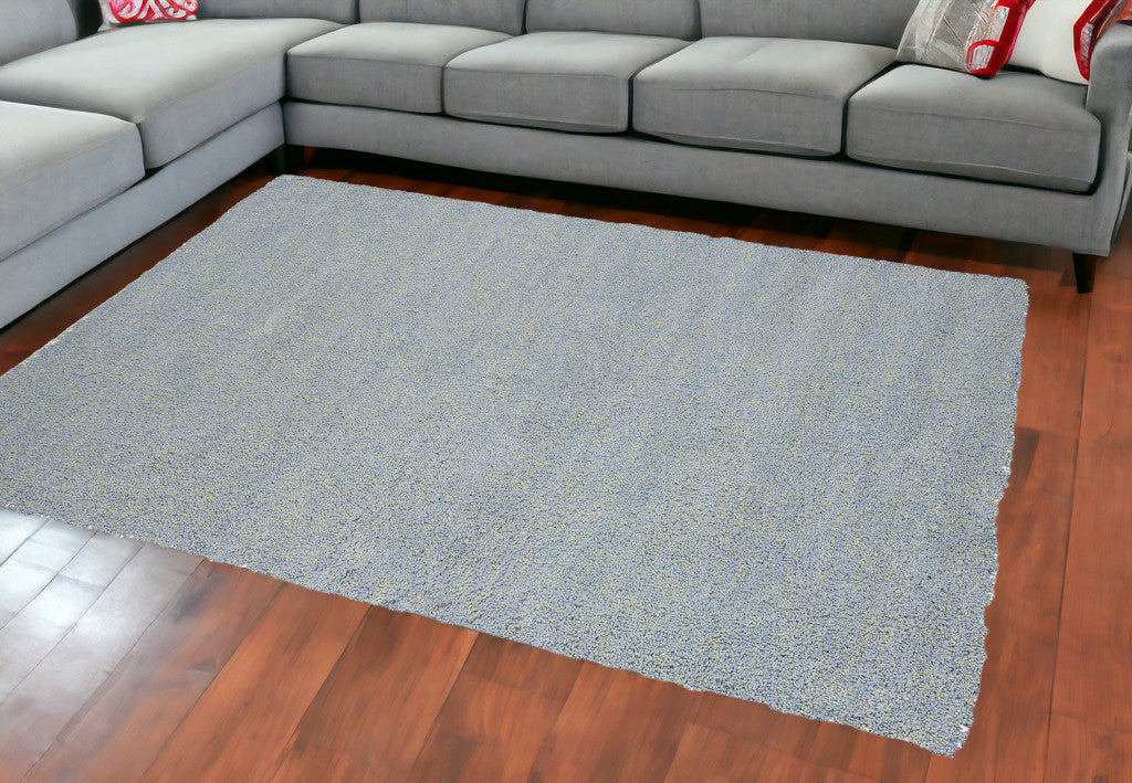 8' Round  Polyester Blue Heather Area Rug