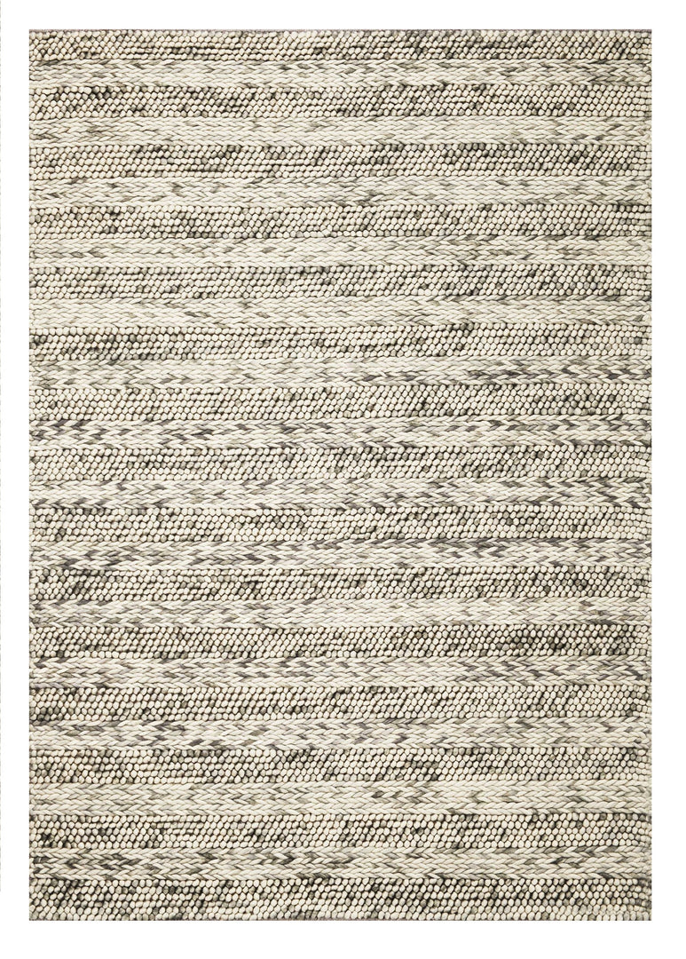 5' X 7'  Wool Grey Area Rug