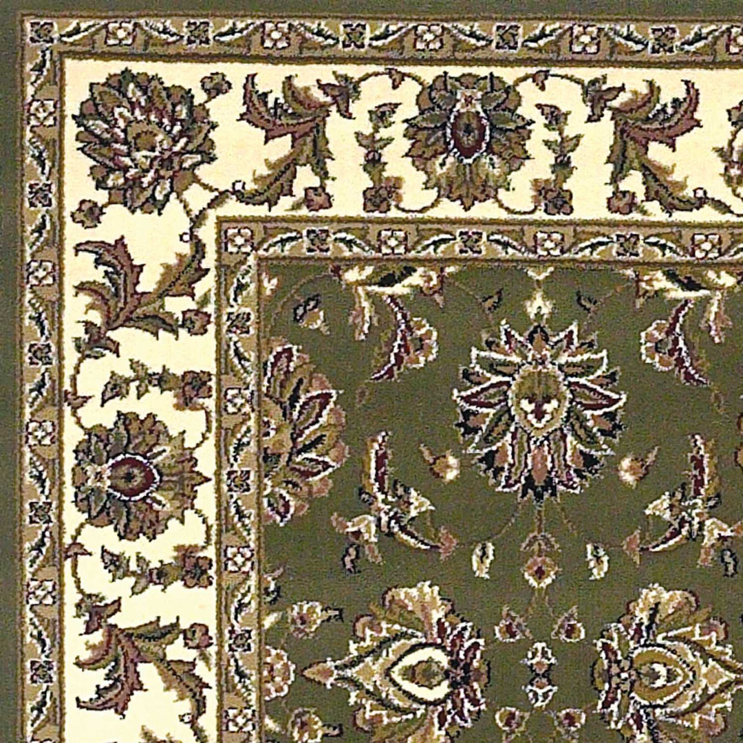 9' X 13'  Polypropylene Green Or  Ivory  Area Rug