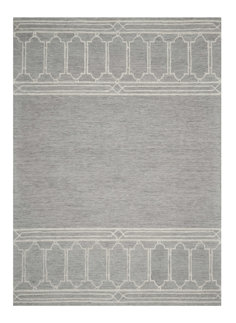 8' X 10'  Wool Grey Area Rug