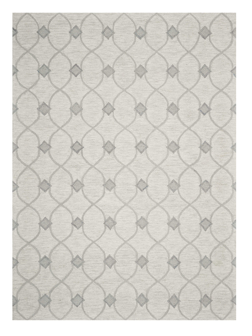 8' X 10' Ivory Hand Tufted Ogee Indoor Area Rug