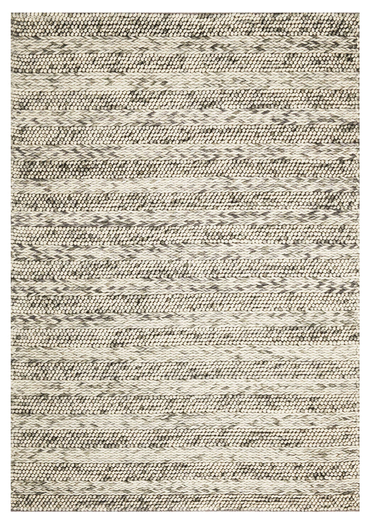 5' X 7'  Wool Grey Area Rug