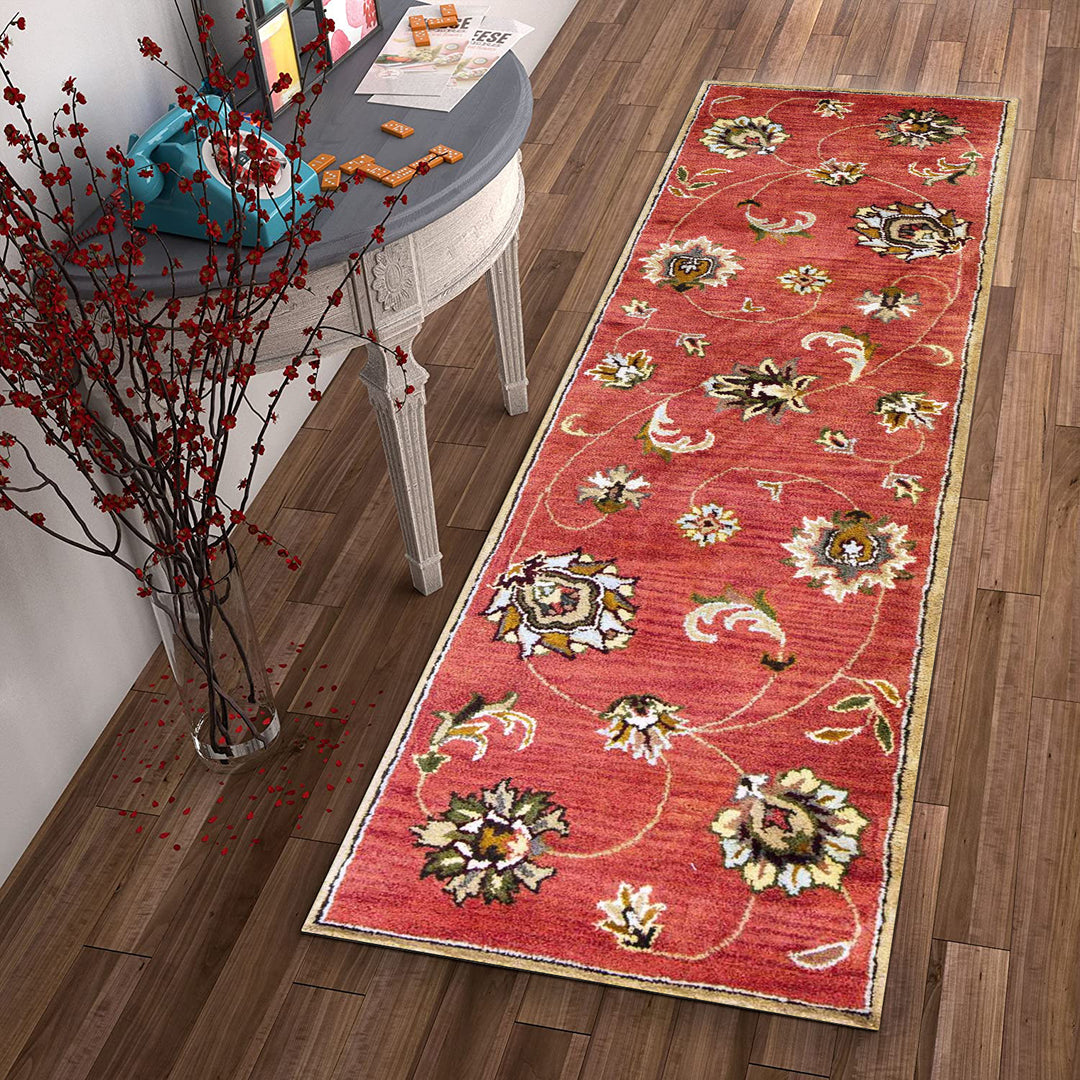 9' X 13' Sienna Orange Wool Handmade Area Rug