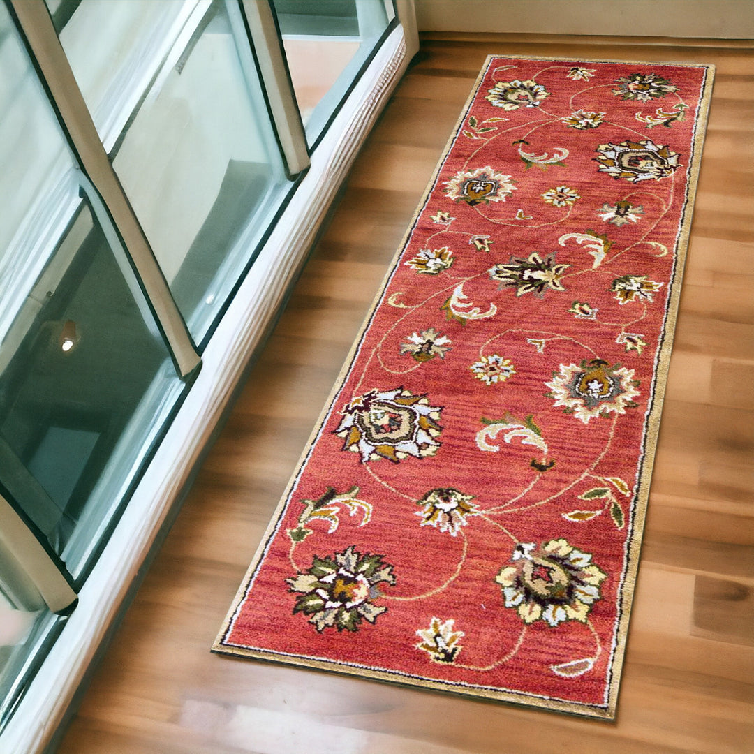 9' X 13' Sienna Orange Wool Handmade Area Rug