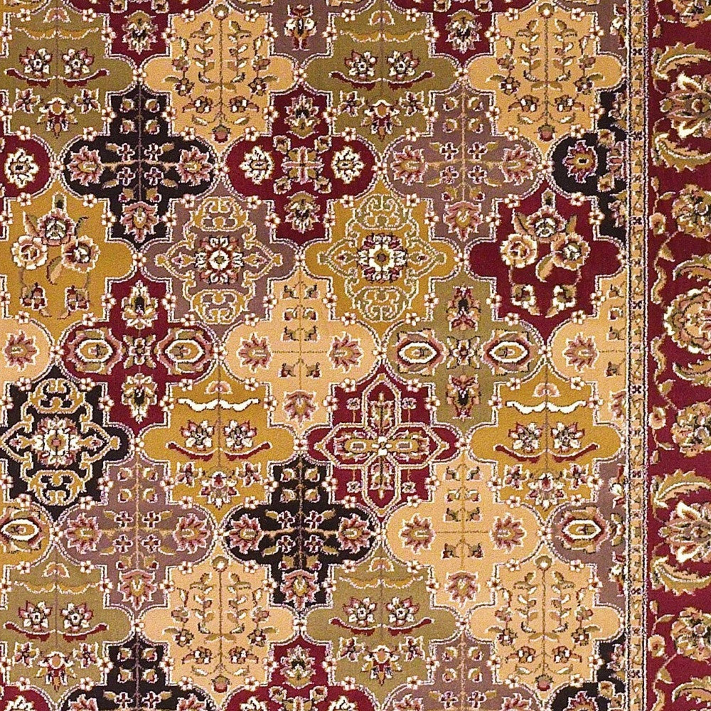 10' X 13' Red Machine Woven Traditional Quatrefoil Indoor Area Rug