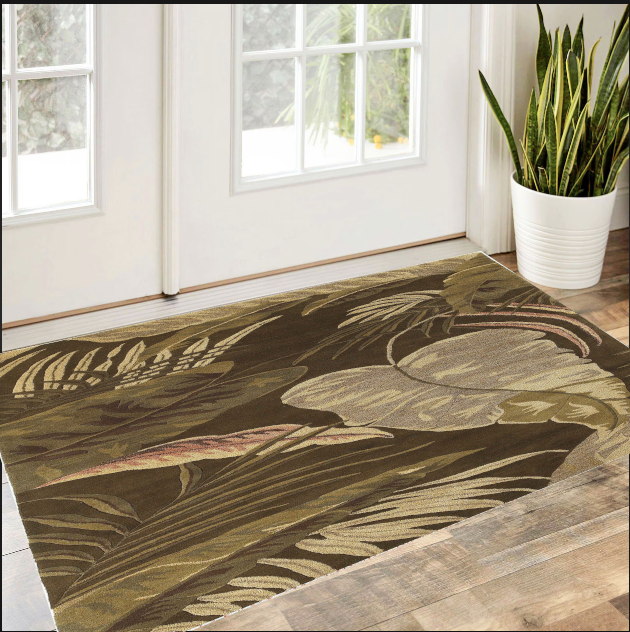 5' X 8'  Wool Mocha Area Rug