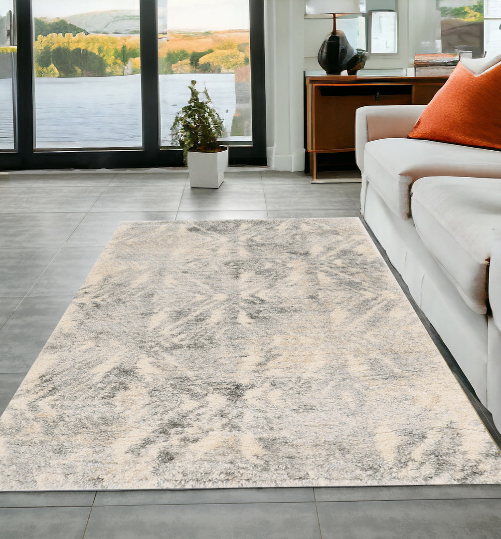 7' X 9'  Polypropylene Ivory Or Grey Area Rug