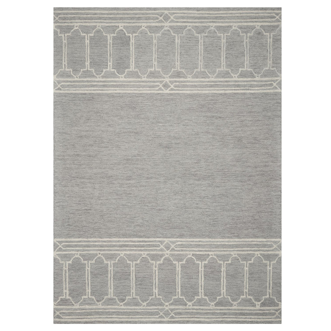 8' X 10'  Wool Grey Area Rug