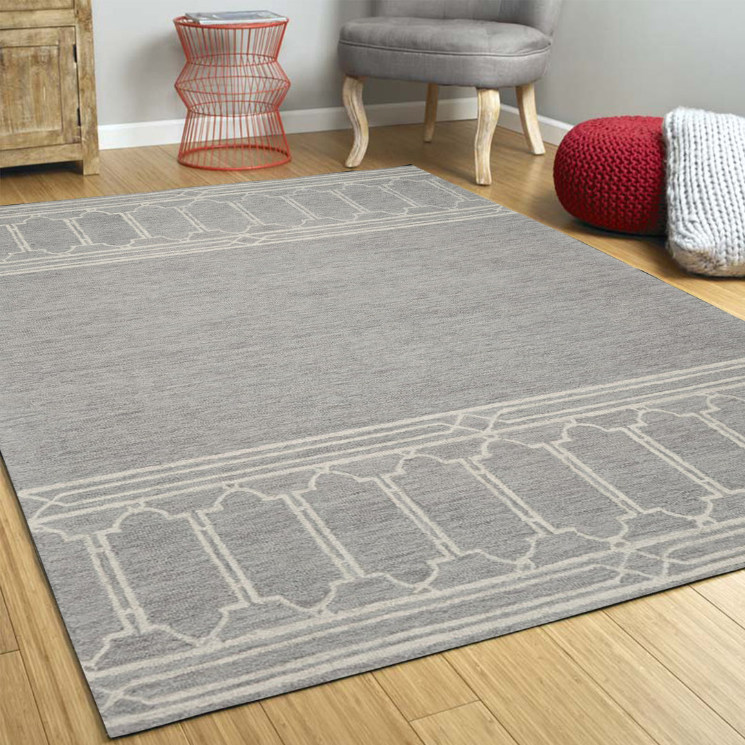 8' X 10'  Wool Grey Area Rug