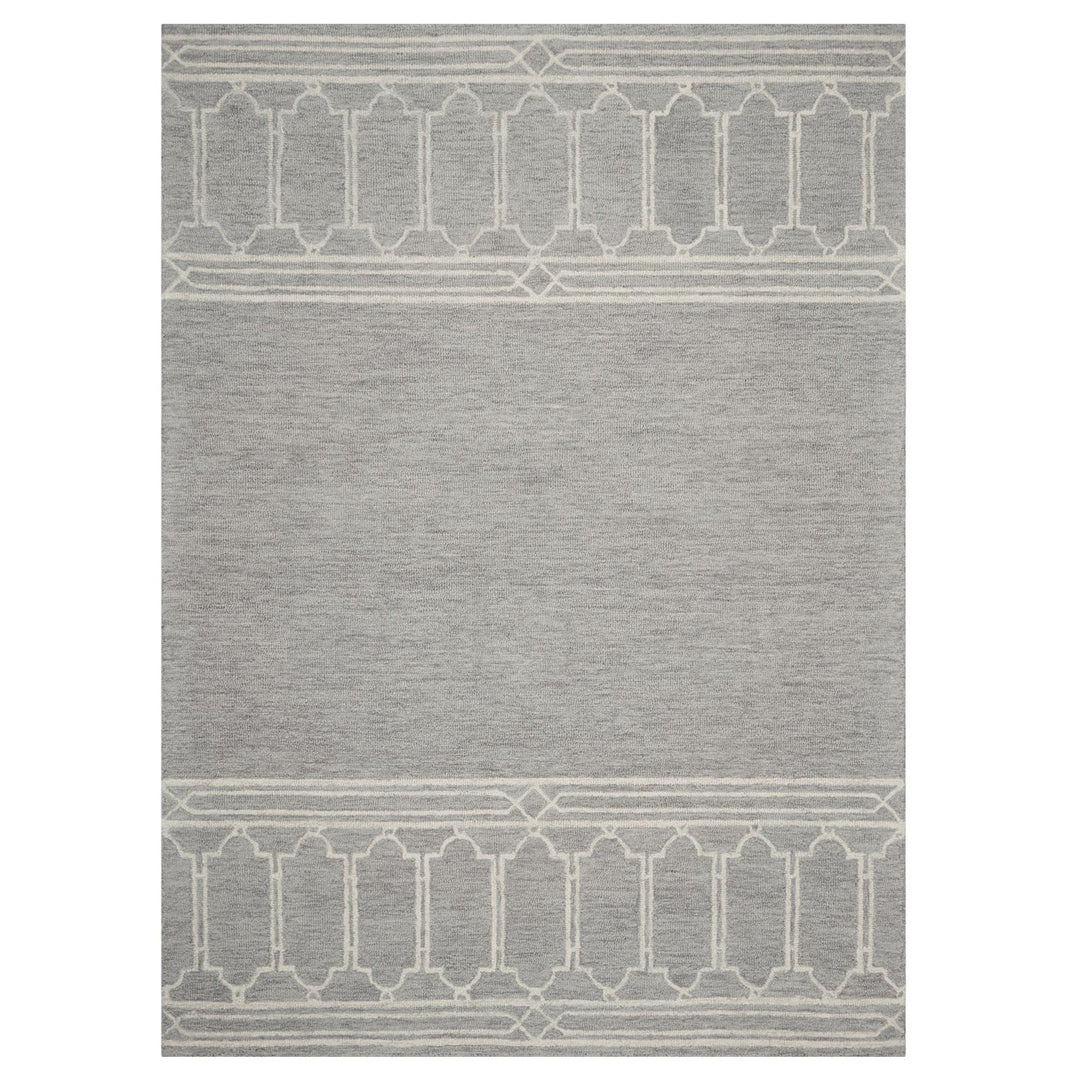 8' X 10'  Wool Grey Area Rug