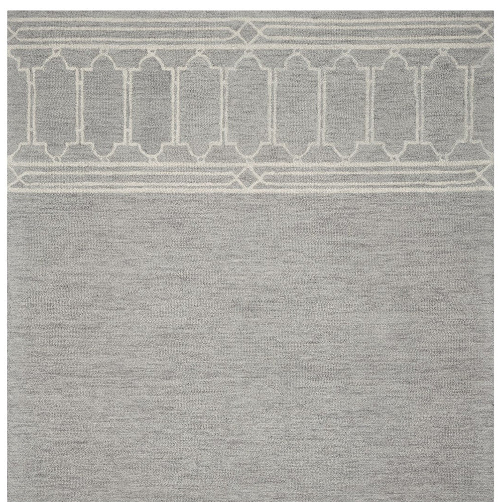 8' X 10'  Wool Grey Area Rug