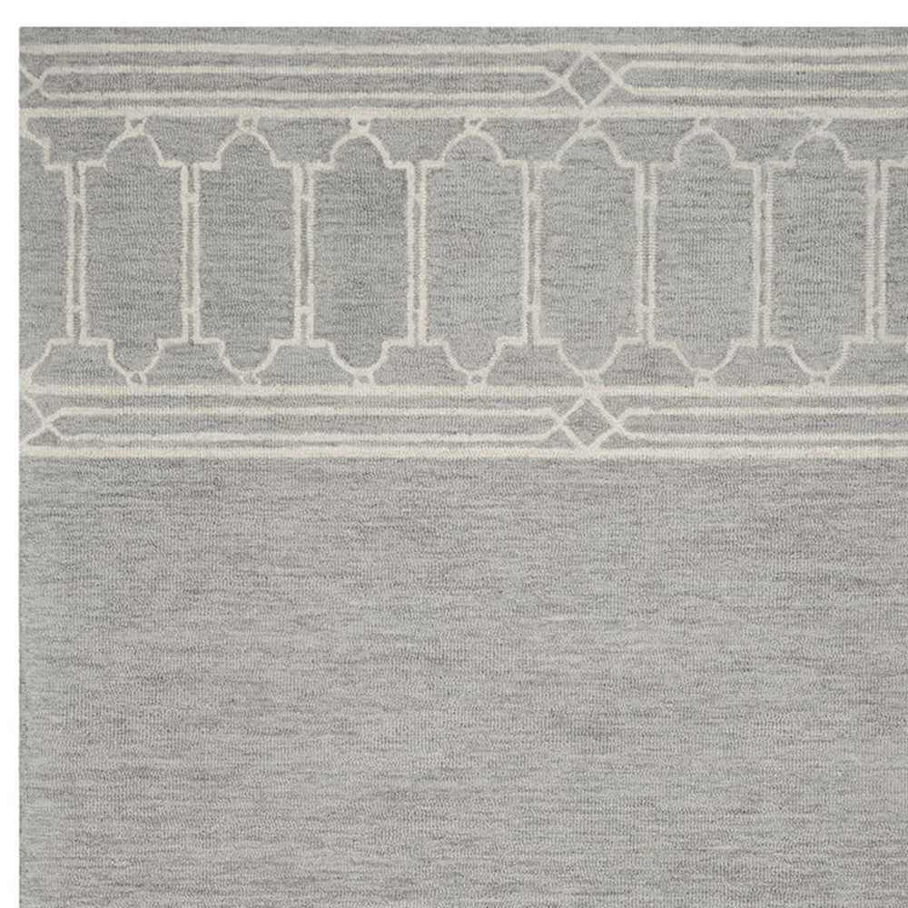 8' X 10'  Wool Grey Area Rug