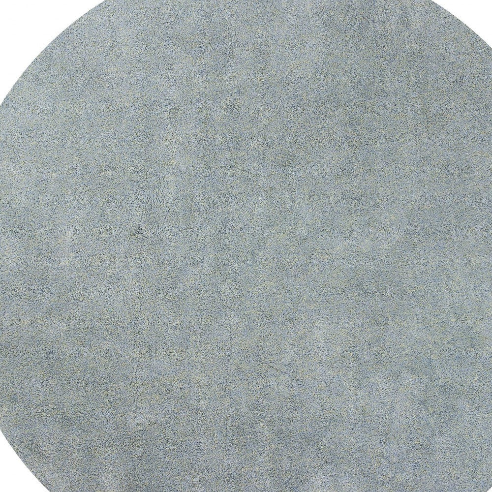 8' Round  Polyester Blue Heather Area Rug