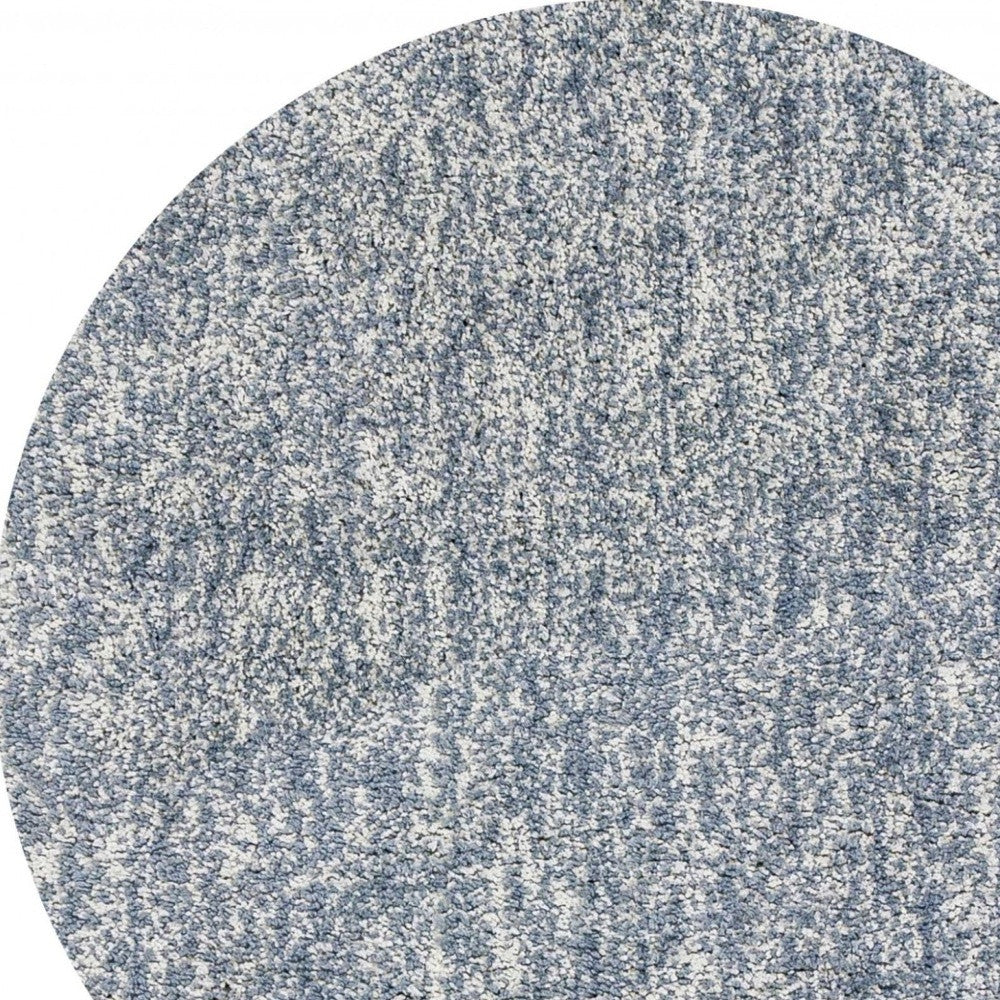 8' Slate Grey Heather Round Indoor Shag Rug