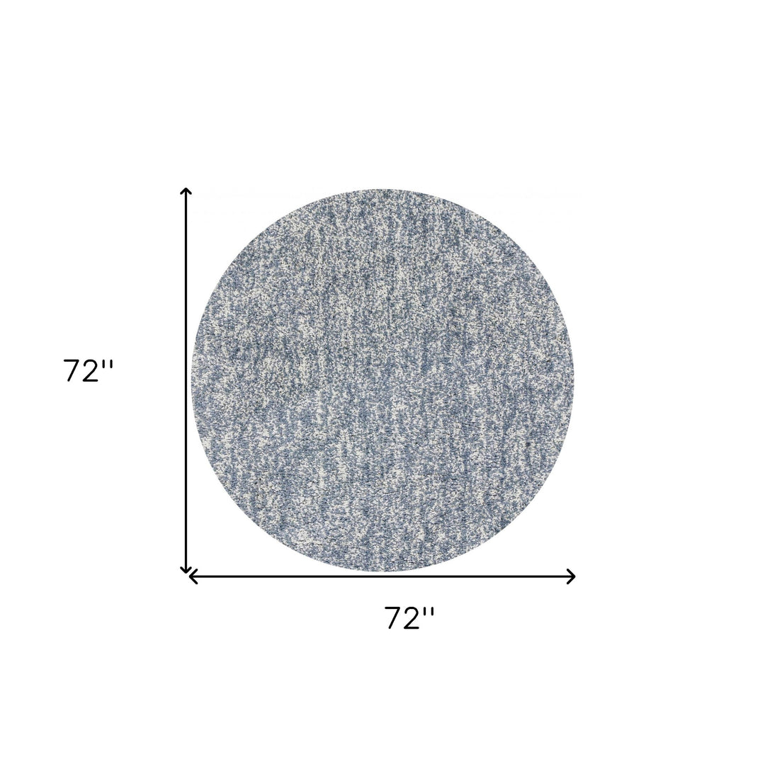 8' Slate Grey Heather Round Indoor Shag Rug