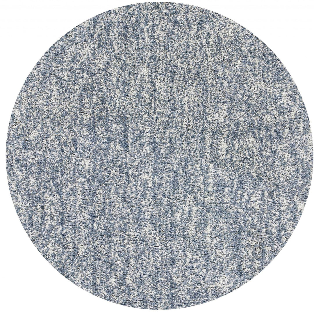 8' Slate Grey Heather Round Indoor Shag Rug