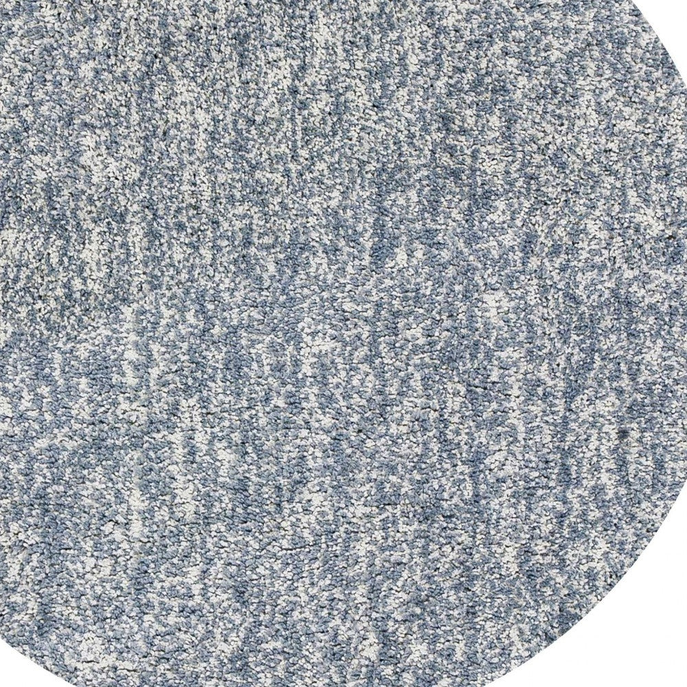 8' Slate Grey Heather Round Indoor Shag Rug