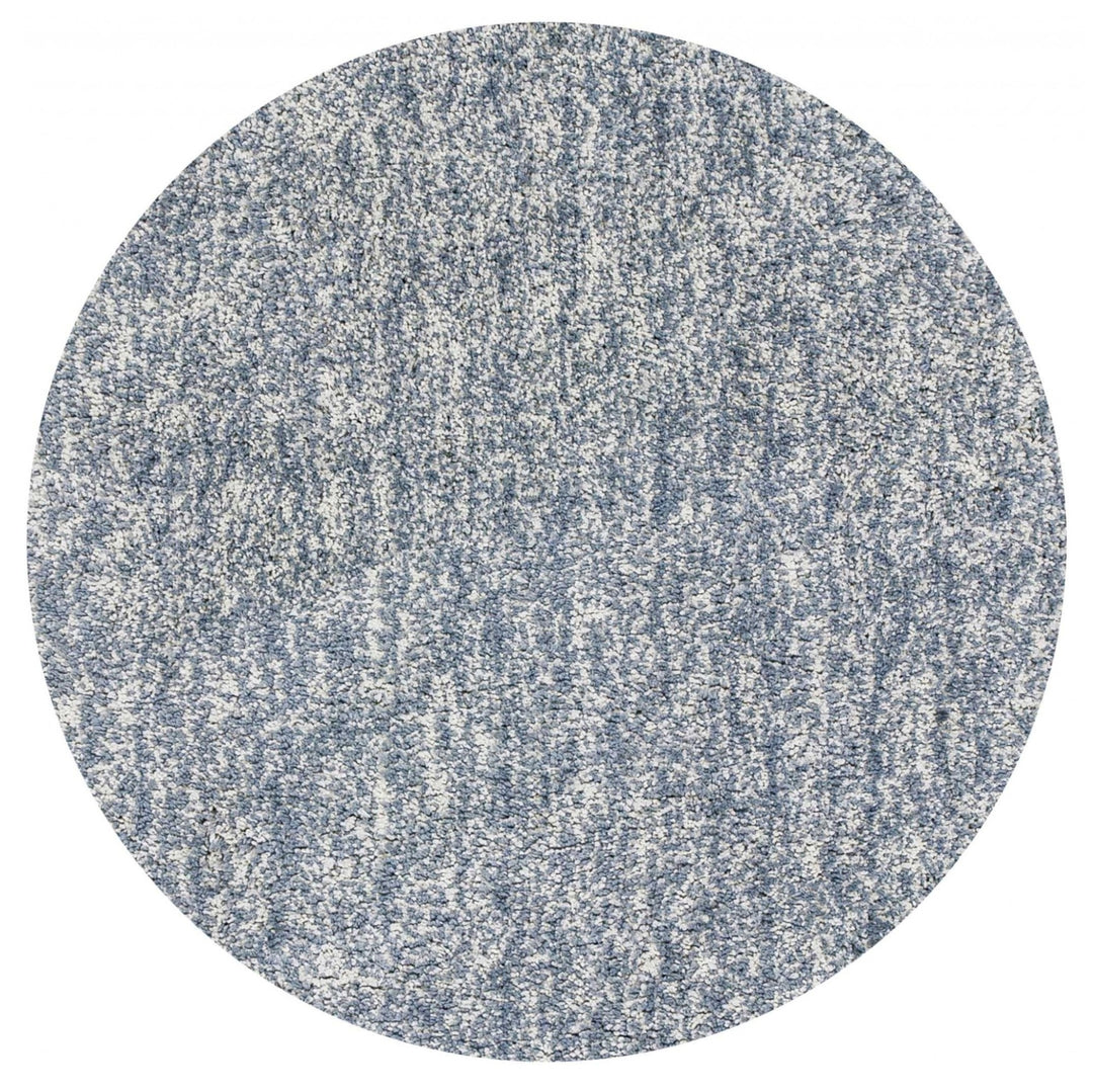 8' Slate Grey Heather Round Indoor Shag Rug