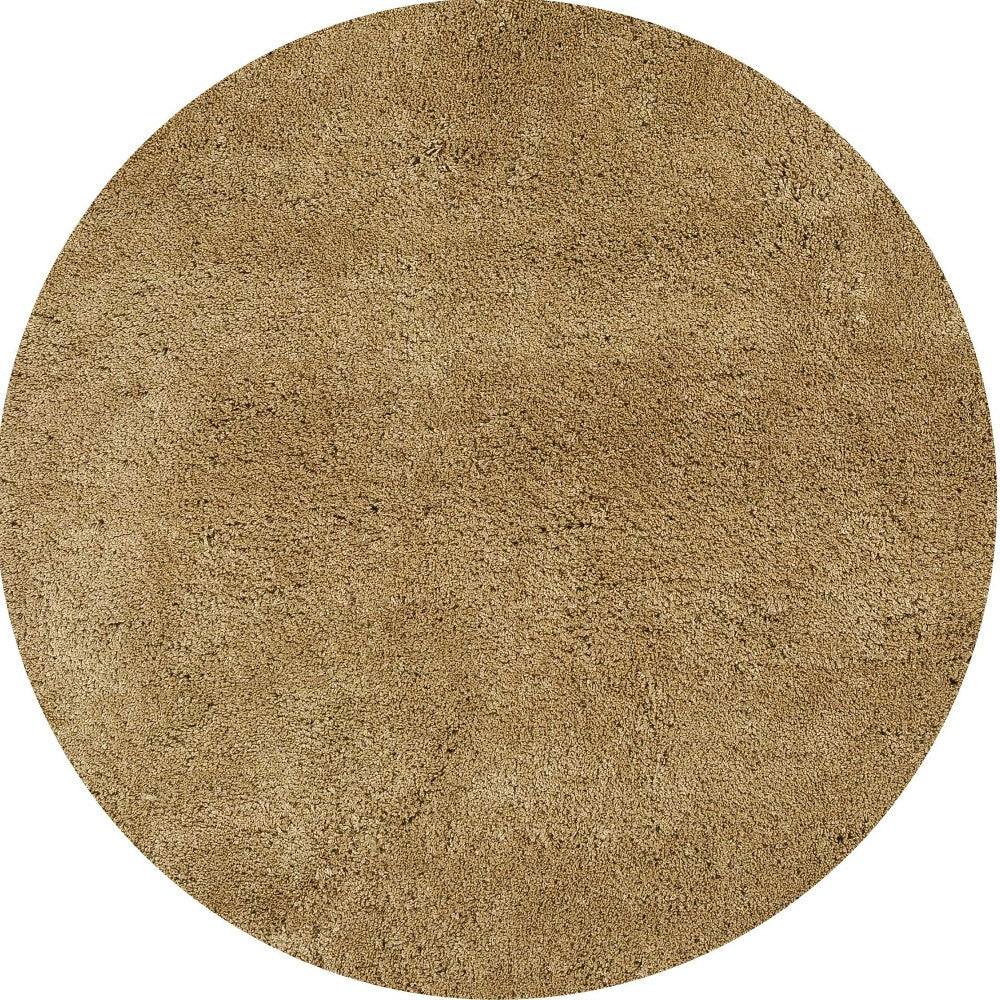 8' Round  Polyester Gold Area Rug