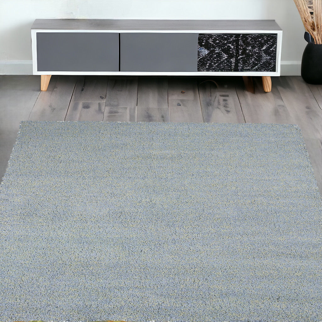 8' Round  Polyester Blue Heather Area Rug