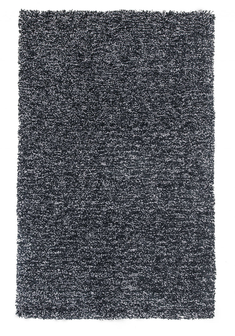 8' Black Heather Round Indoor Shag Rug