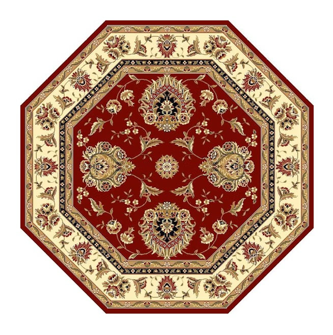 10' X 13' Red Ivory Machine Woven Floral Traditional Indoor Area Rug