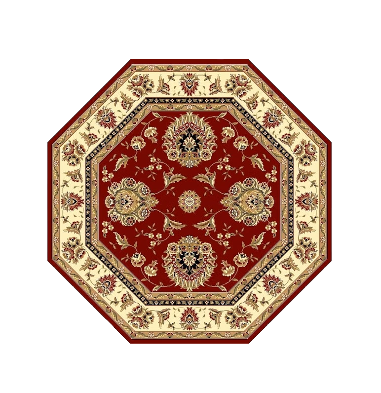 10' X 13' Red Ivory Machine Woven Floral Traditional Indoor Area Rug