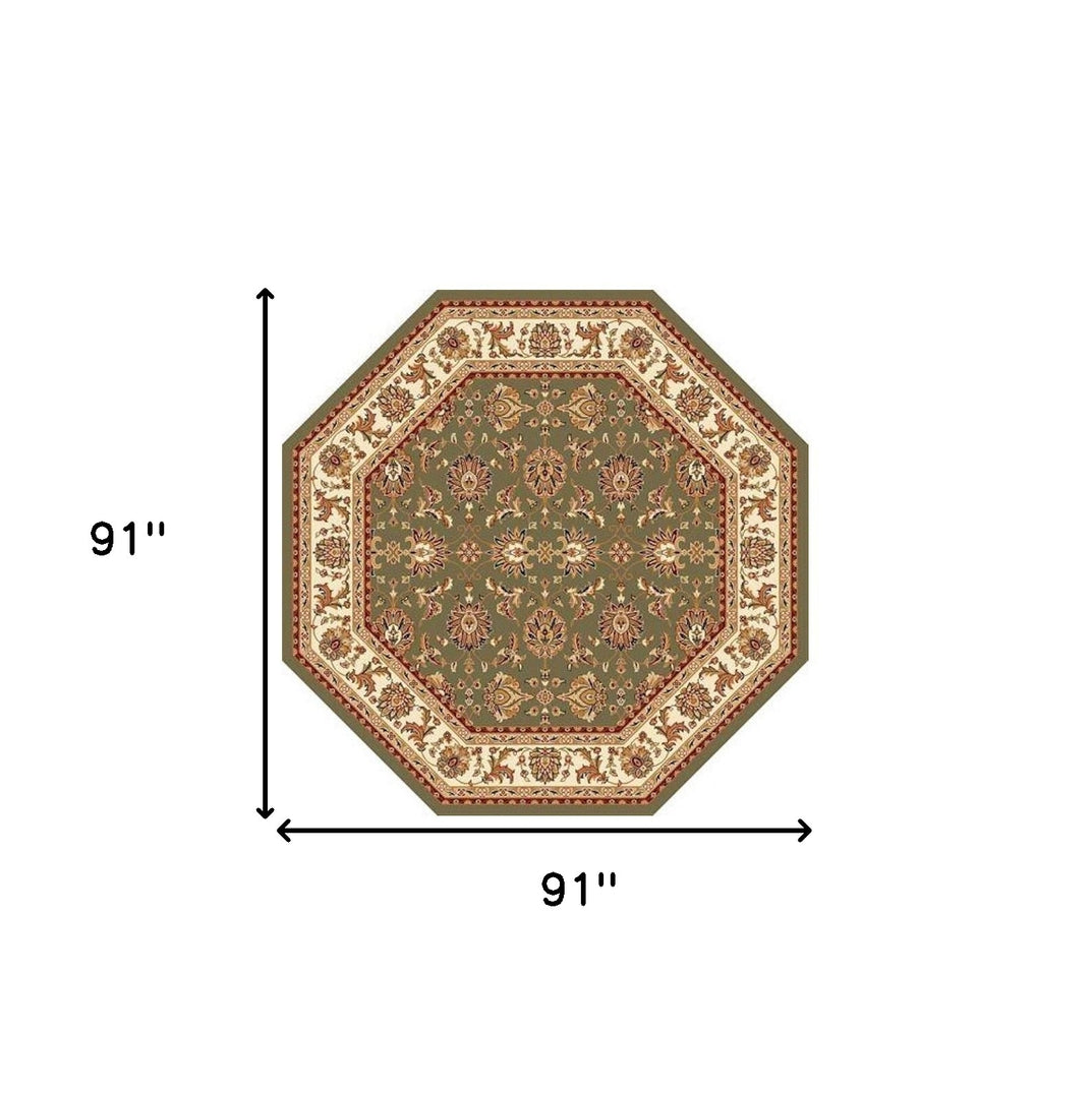 9' X 13'  Polypropylene Green Or  Ivory  Area Rug