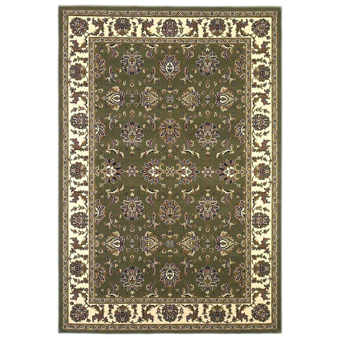 9' X 13'  Polypropylene Green Or  Ivory  Area Rug