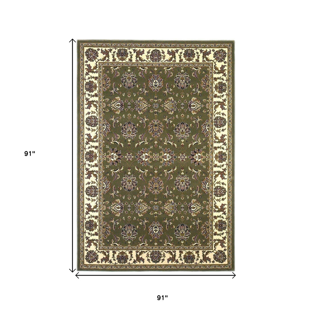 9' X 13'  Polypropylene Green Or  Ivory  Area Rug