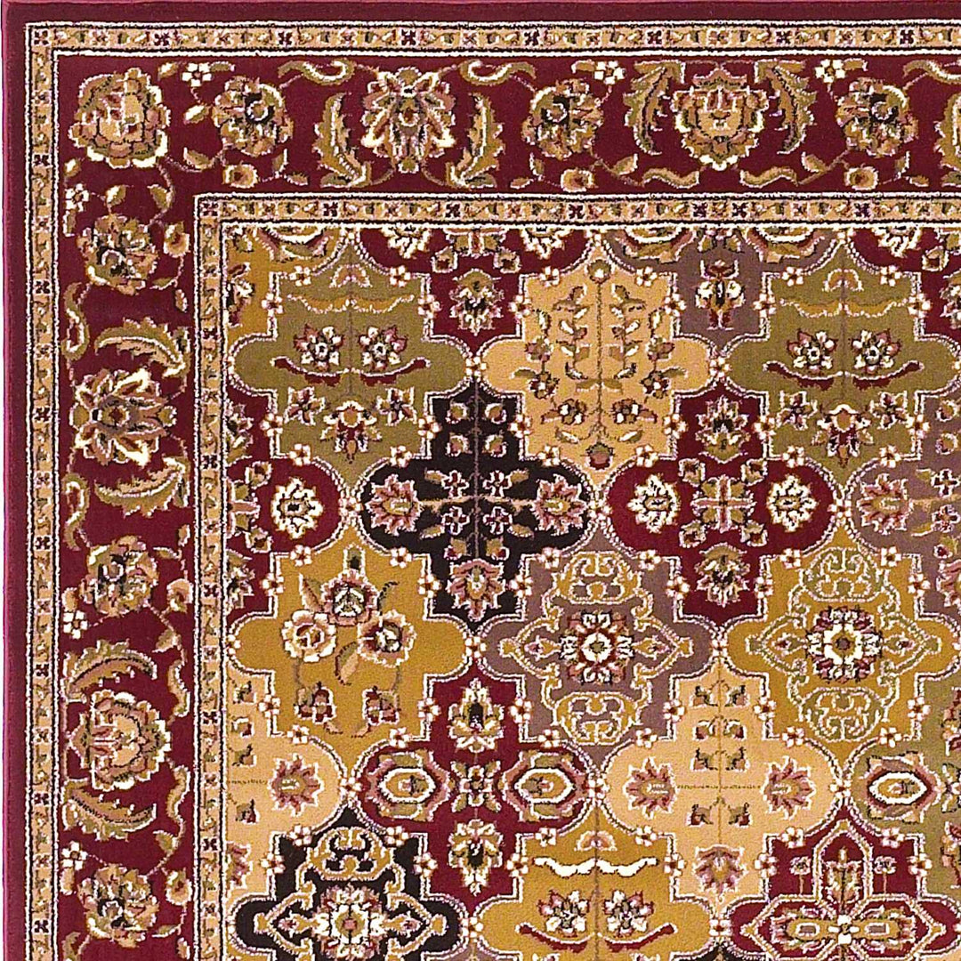 10' X 13' Red Machine Woven Traditional Quatrefoil Indoor Area Rug